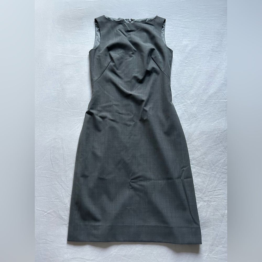Theory Gray Sleeveless Midi Sheath Dress